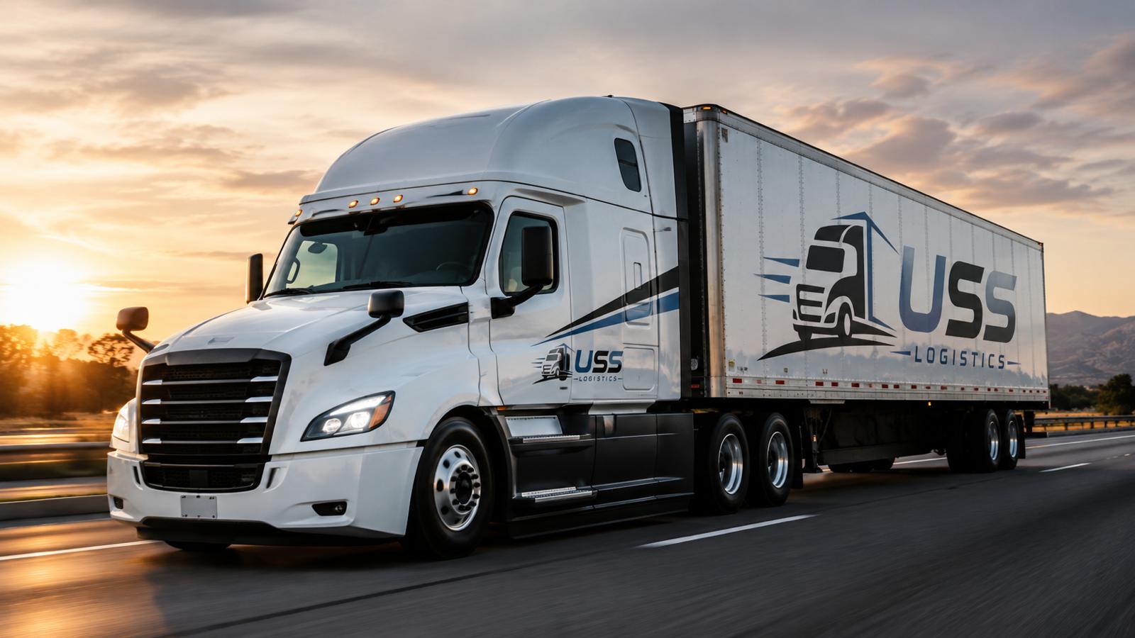 USS Logistics LLC branded tractor and dry van trailer